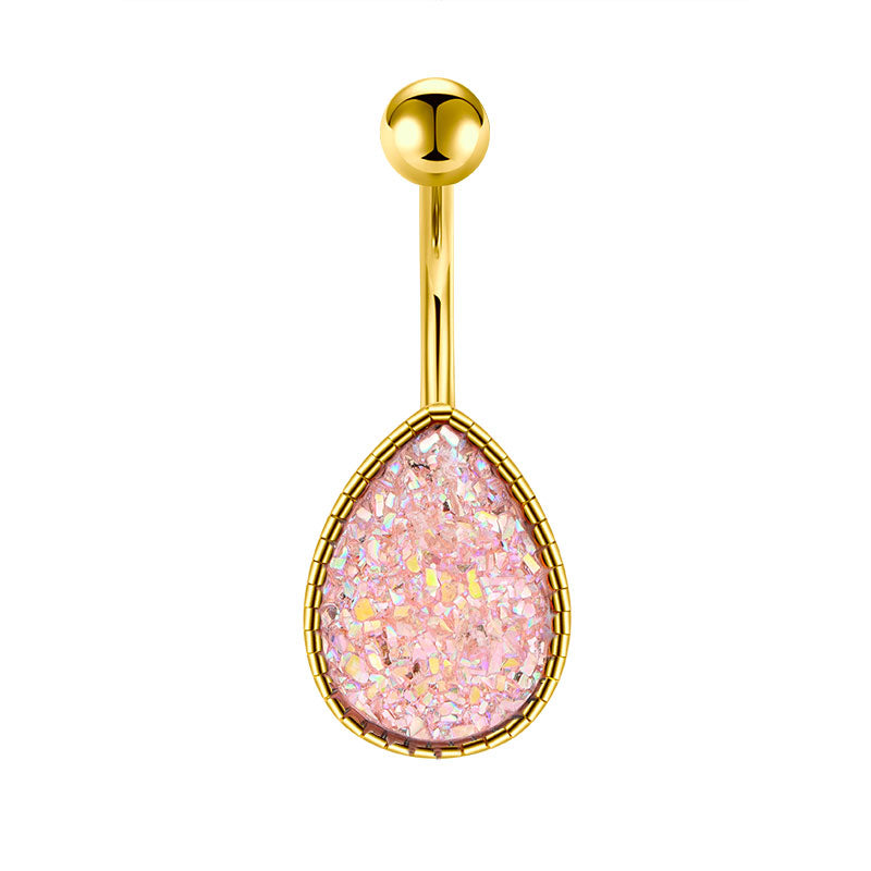 Light Pink Sand Glitter Belly Button Ring