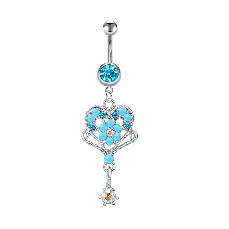 Blue Heart Belly Ring