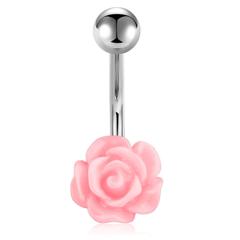 Acrylic Rose Flower Belly Ring