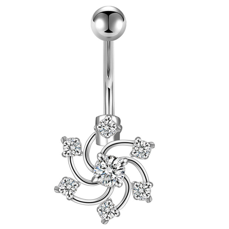 Hibiscus flowers belly ring