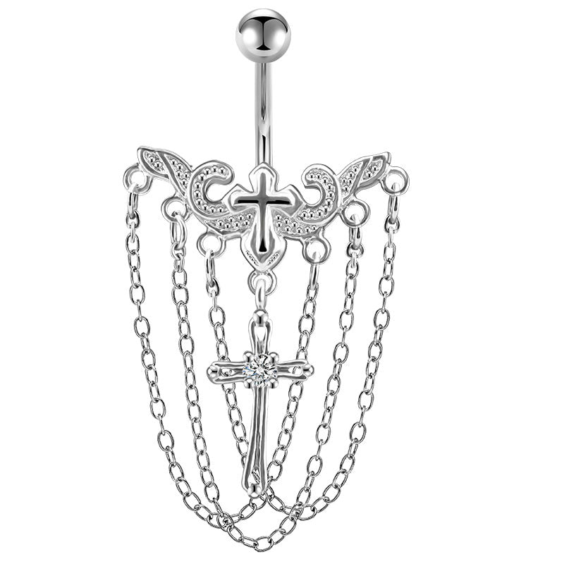 Tassel Cross Belly Ring