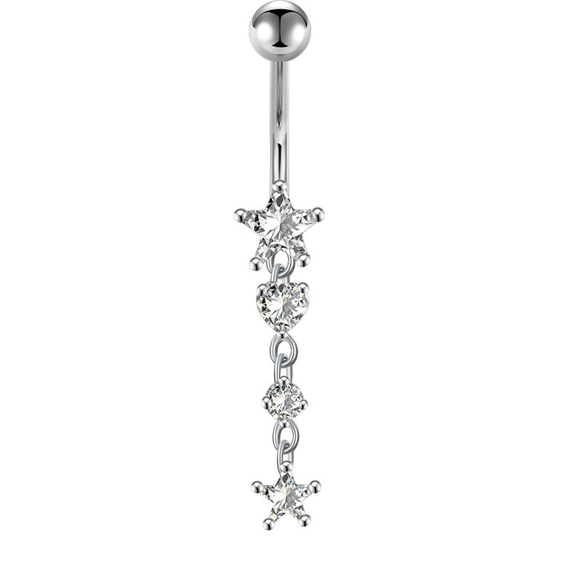 Star Pendant Belly Button Ring
