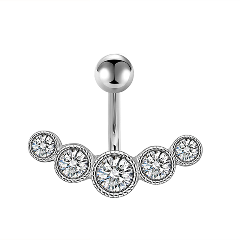 Clear Round CZ Inlaid