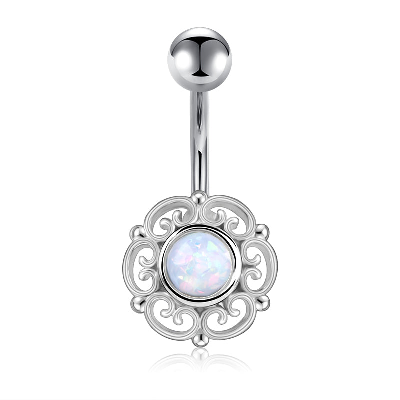 Silver mit White Opal