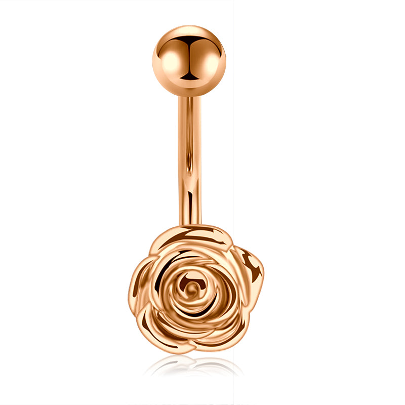 Rose Gold Rose Belly Ring