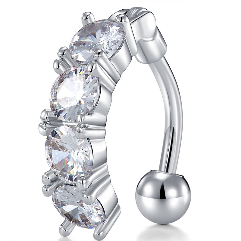 Silver CZ Reserved Belly Rings