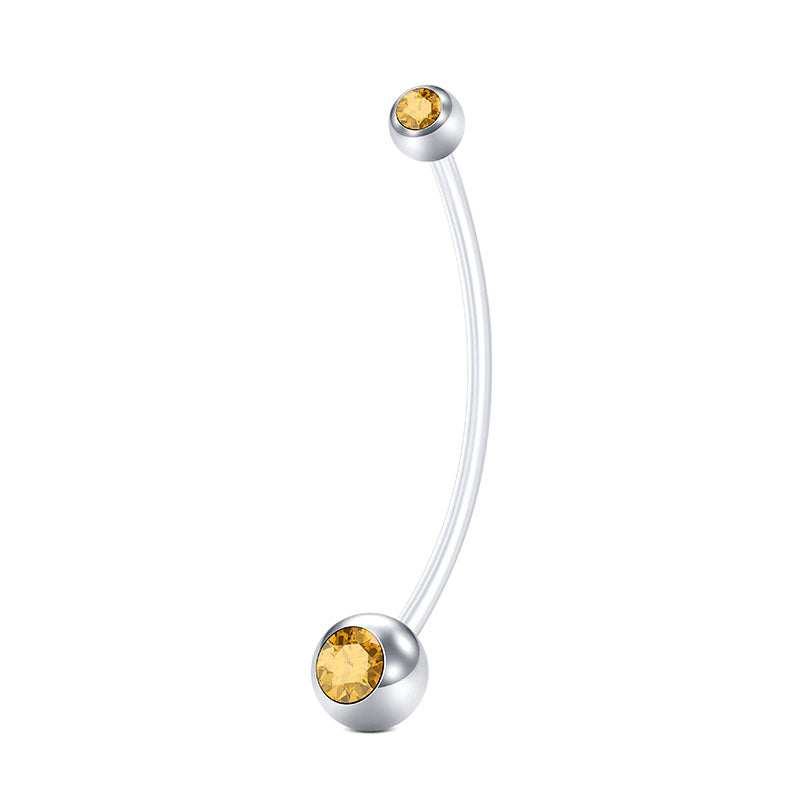 Tabacine Pregnancy Belly Rings CZ inlaid 14G 38MM