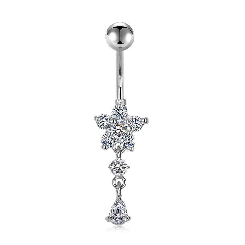 Flower pendant Belly Rings