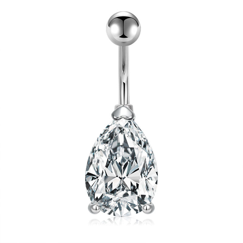 Big Diamond Drop Belly Ring