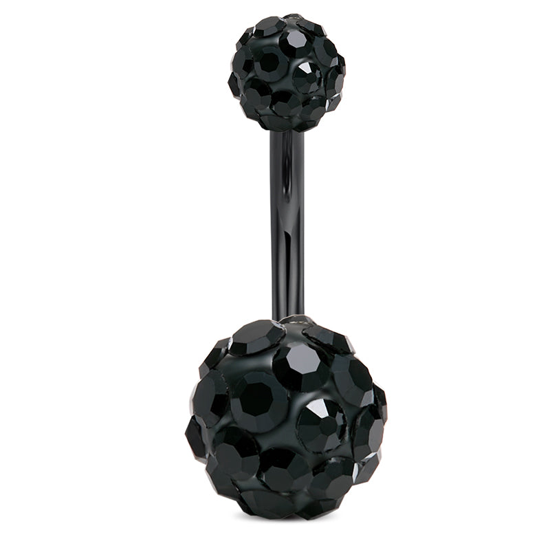 Disco CZ Belly Ring Black 10mm