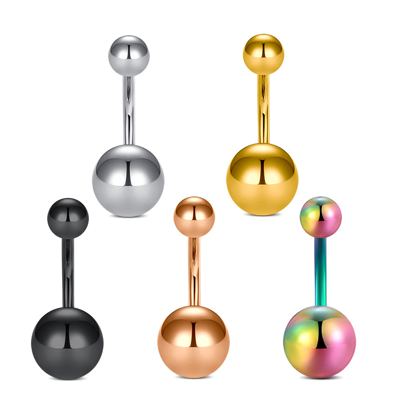 Surgical Steel Belly Button Ring Metal Ball Navel Belly Rings 14G 6MM 8MM 10MM Size