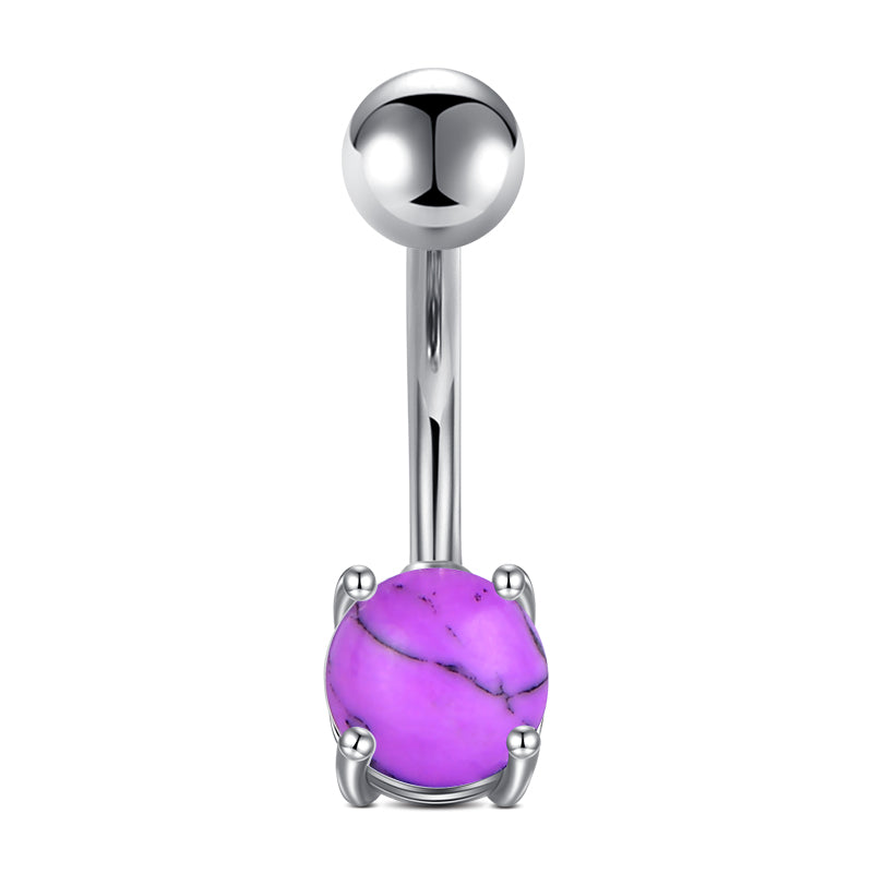 Small Purple Stone Belly Button Ring