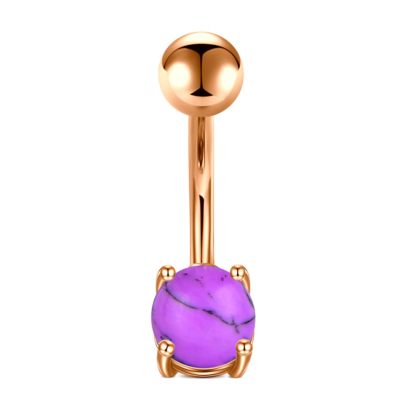 Small Purple Stone Belly Button Ring