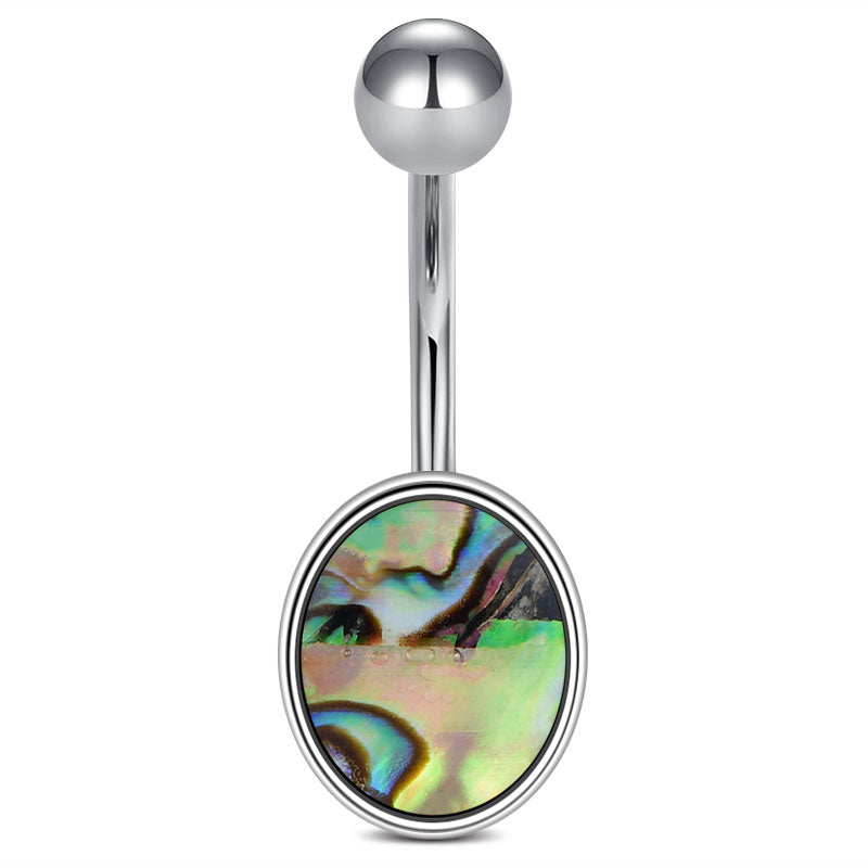 Oval Style Nature Shell Belly Ring