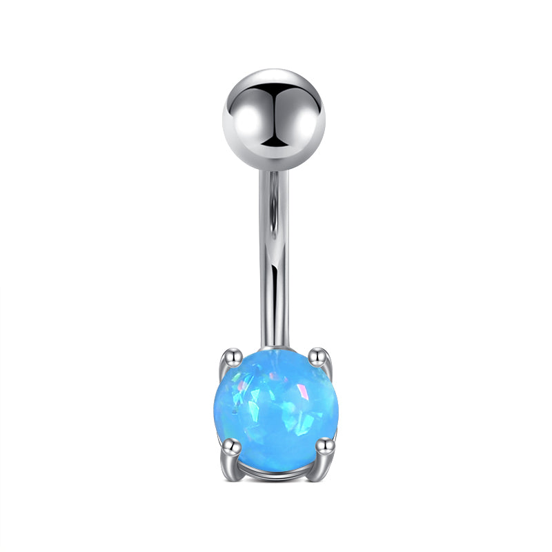 Light Blue Small Opal Belly Navel Ring