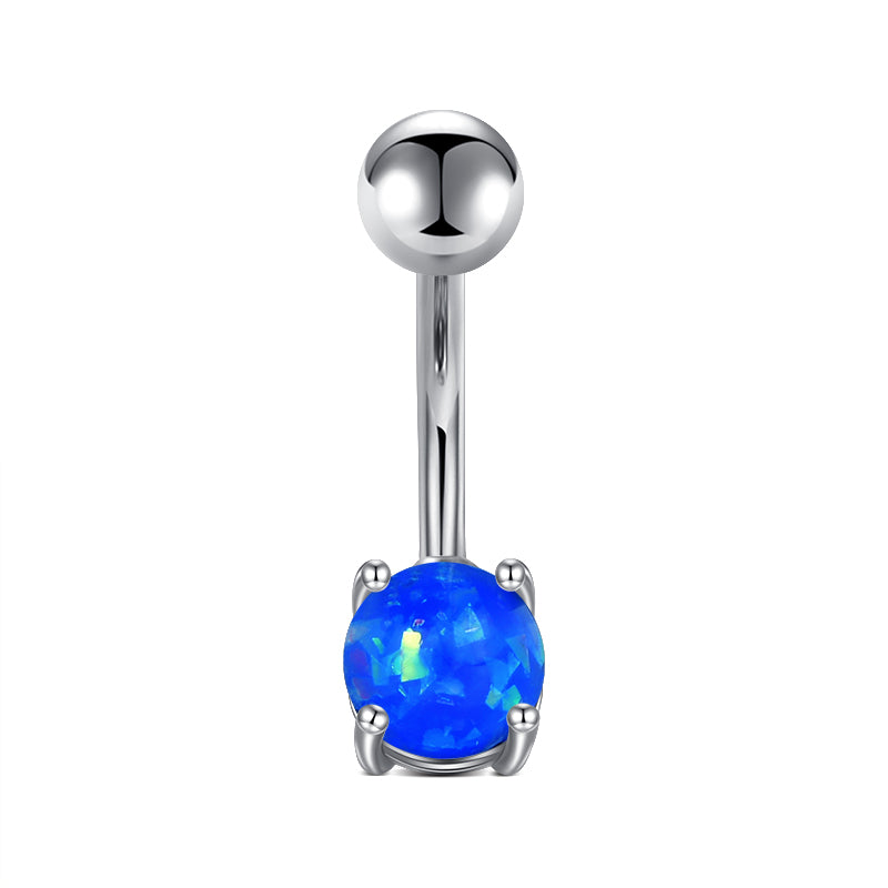 Dark Blue Small Opal Belly Navel Ring