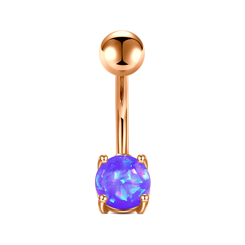 Purple Small Opal Belly Navel Ring