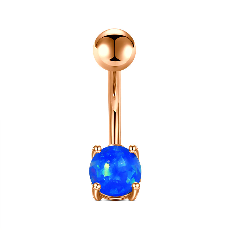 Dark Blue Small Opal Belly Navel Ring