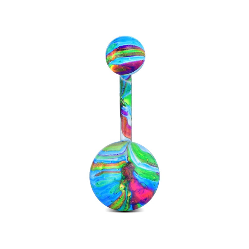 Multi Color Belly Ring Green