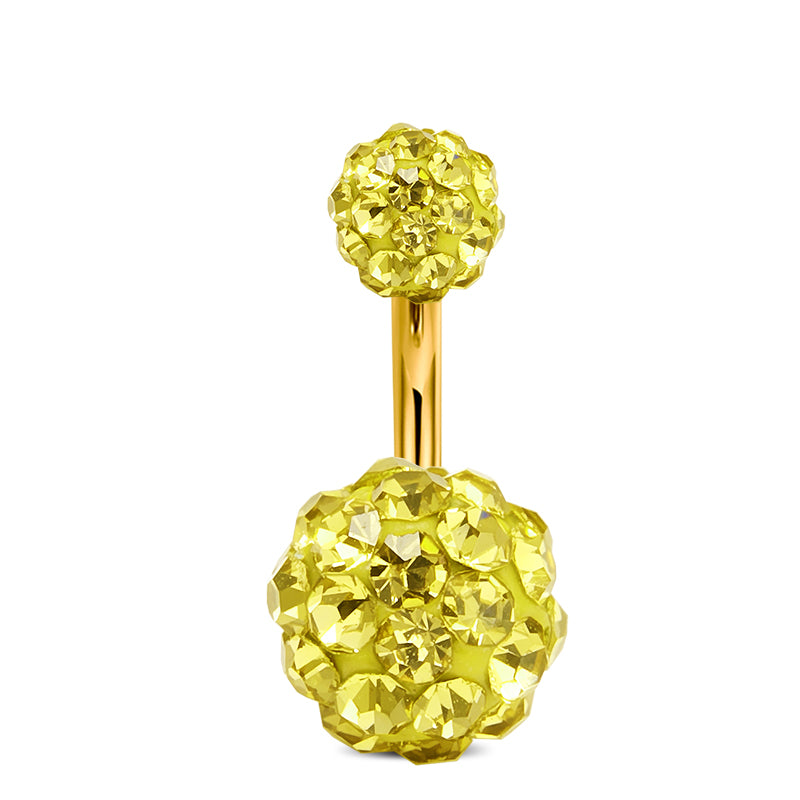 Disco CZ Belly Ring Gold 6mm