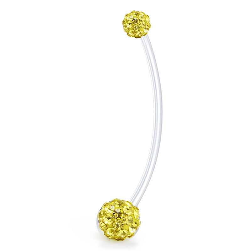 Gold 14G Disco balls Pregnancy Belly Ring 25MM