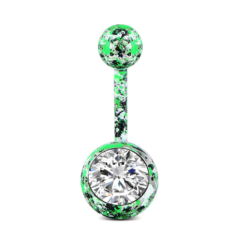 Multi Color Belly Ring Green
