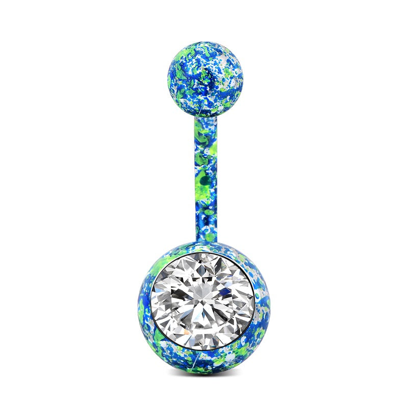 Multi Color Belly Ring Blue