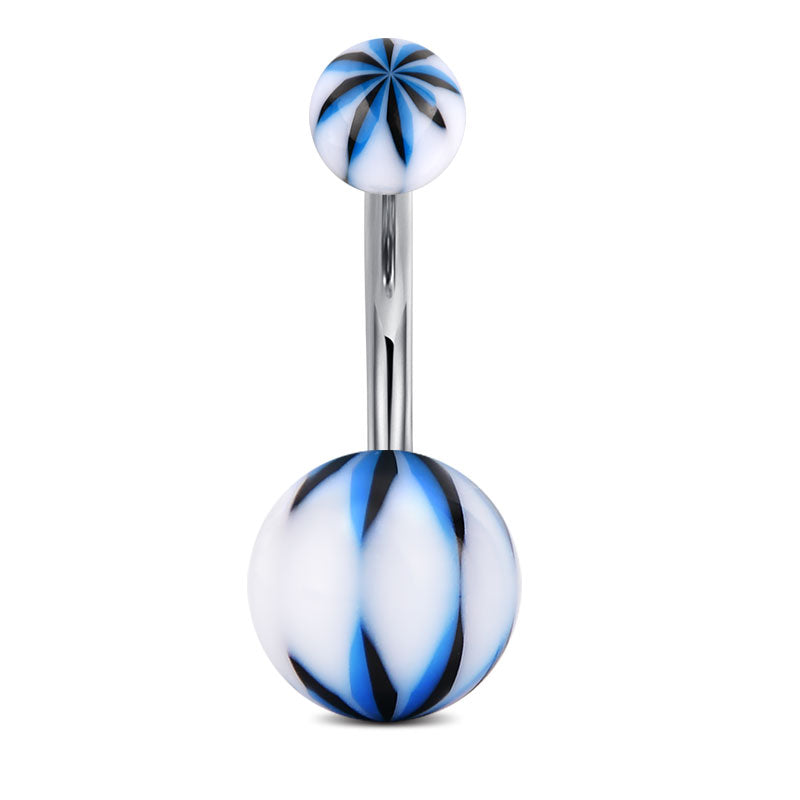 Blue Acrylic Ball Belly ring