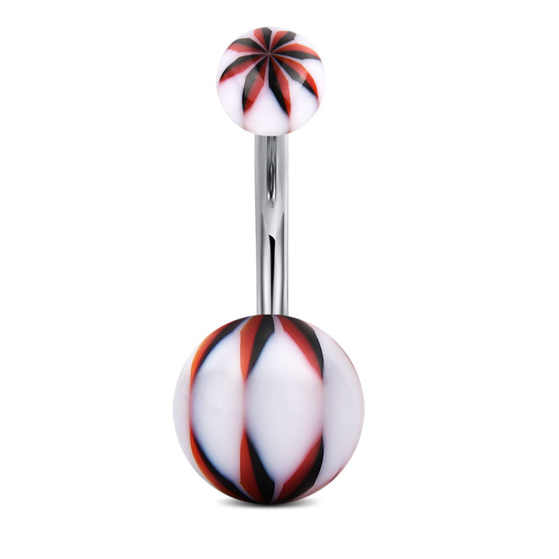 Brown Acrylic Ball Belly ring