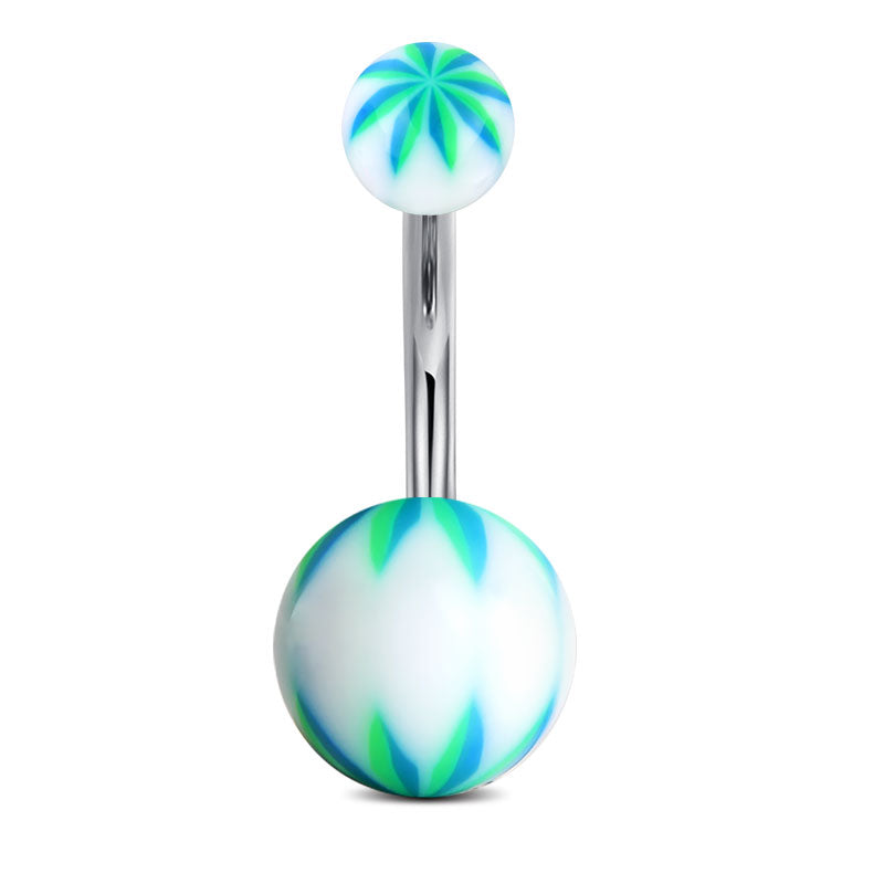 Green Acrylic Ball Belly ring