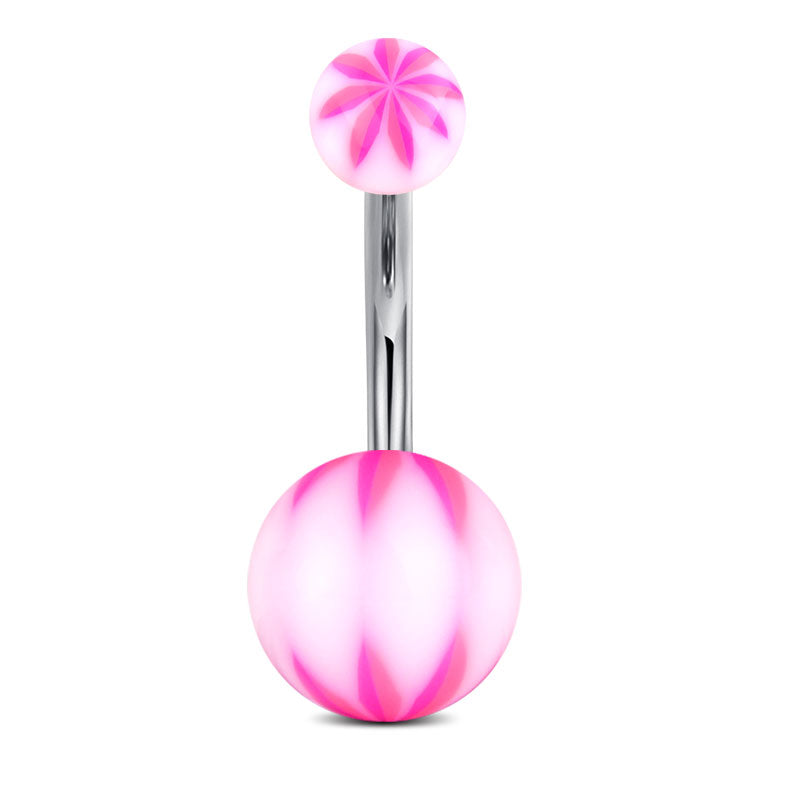 Pink Acrylic Ball Belly ring