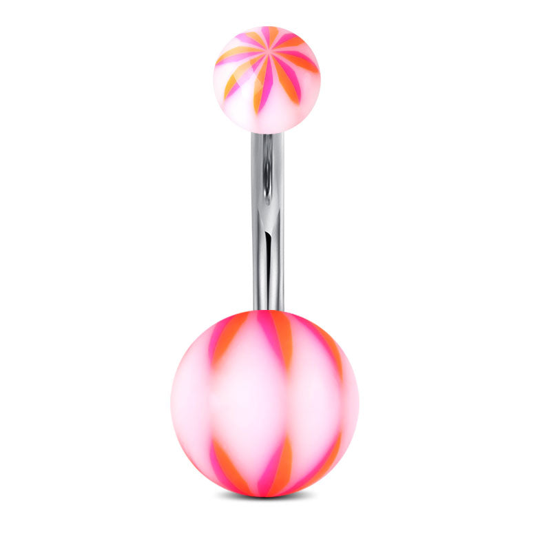 Orange Acrylic Ball Belly ring