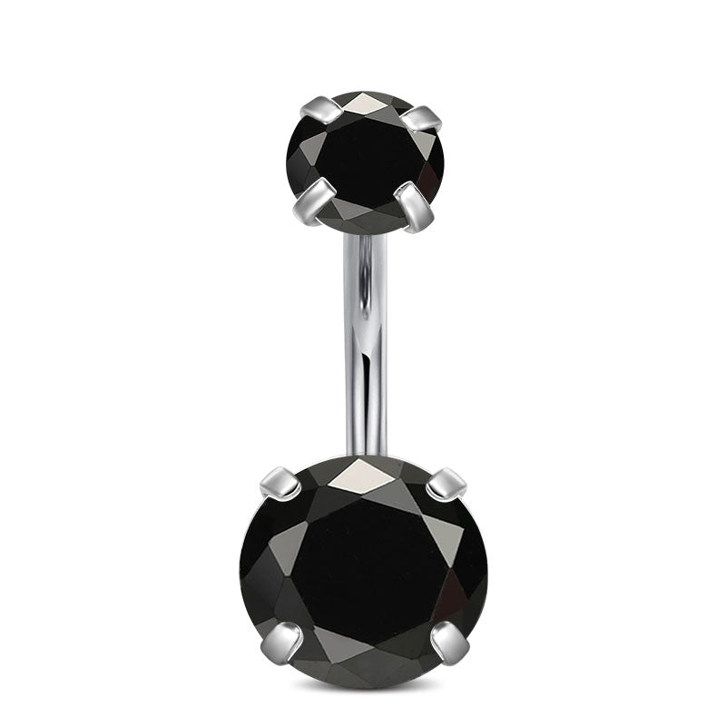 10MM Black CZ Navel Ring
