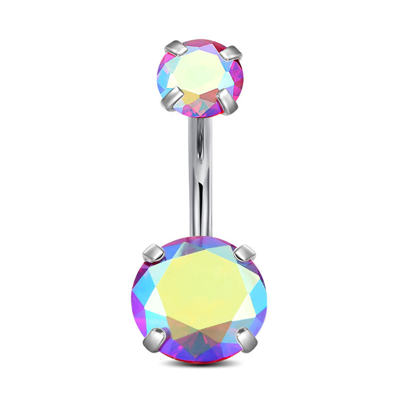 Red CZ Belly Button Ring