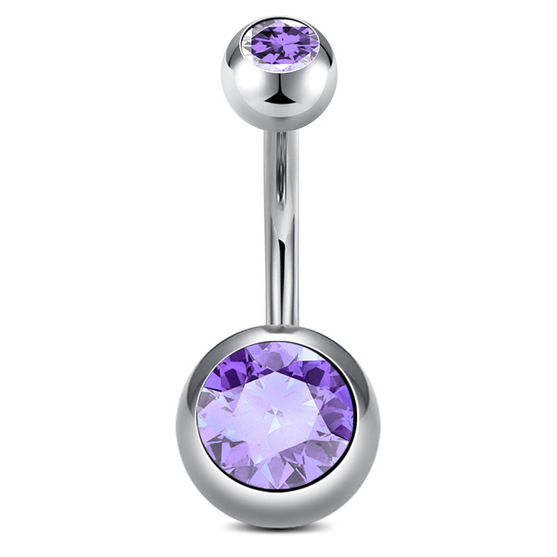 10MM Purple CZ Belly Ring