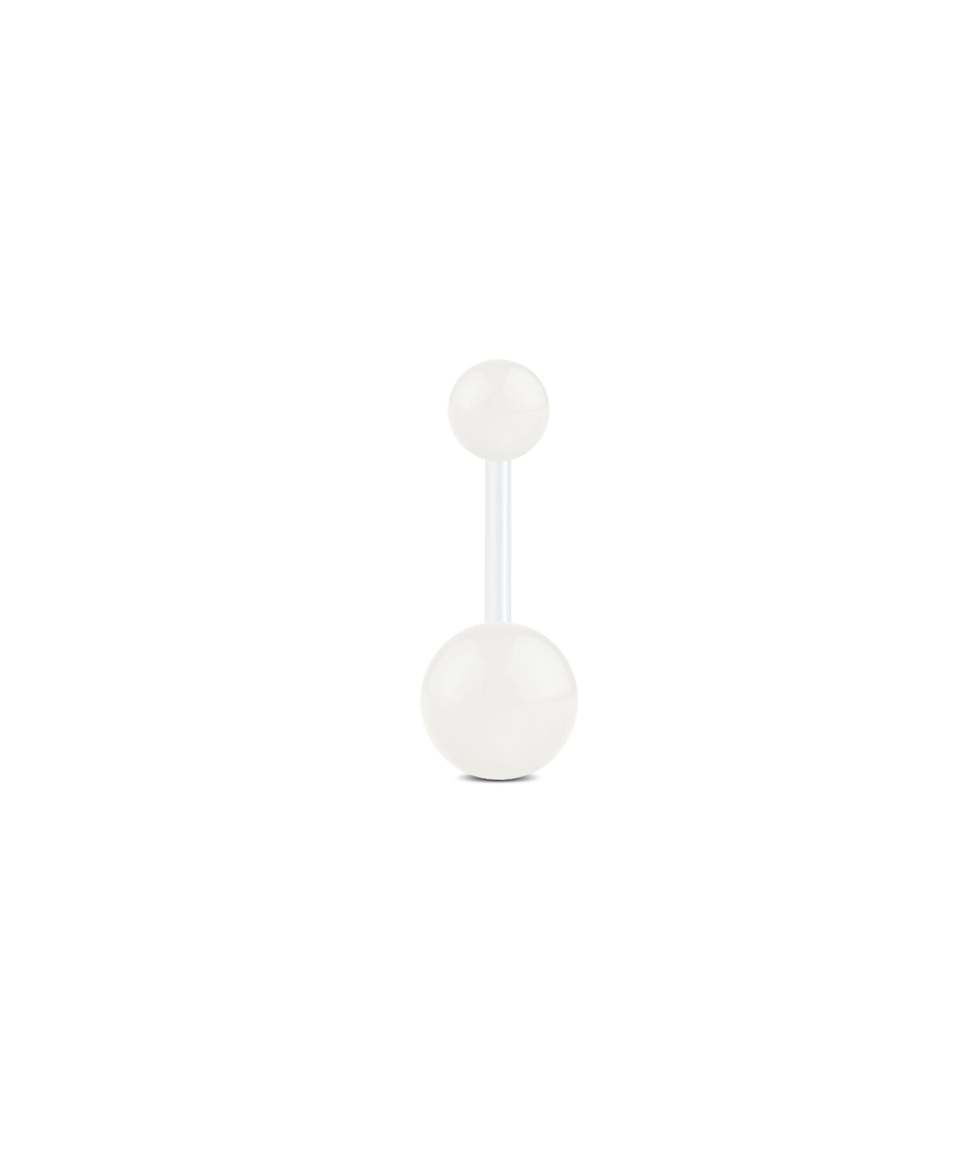 White 14G Glitter Flexible Bar Belly Rings