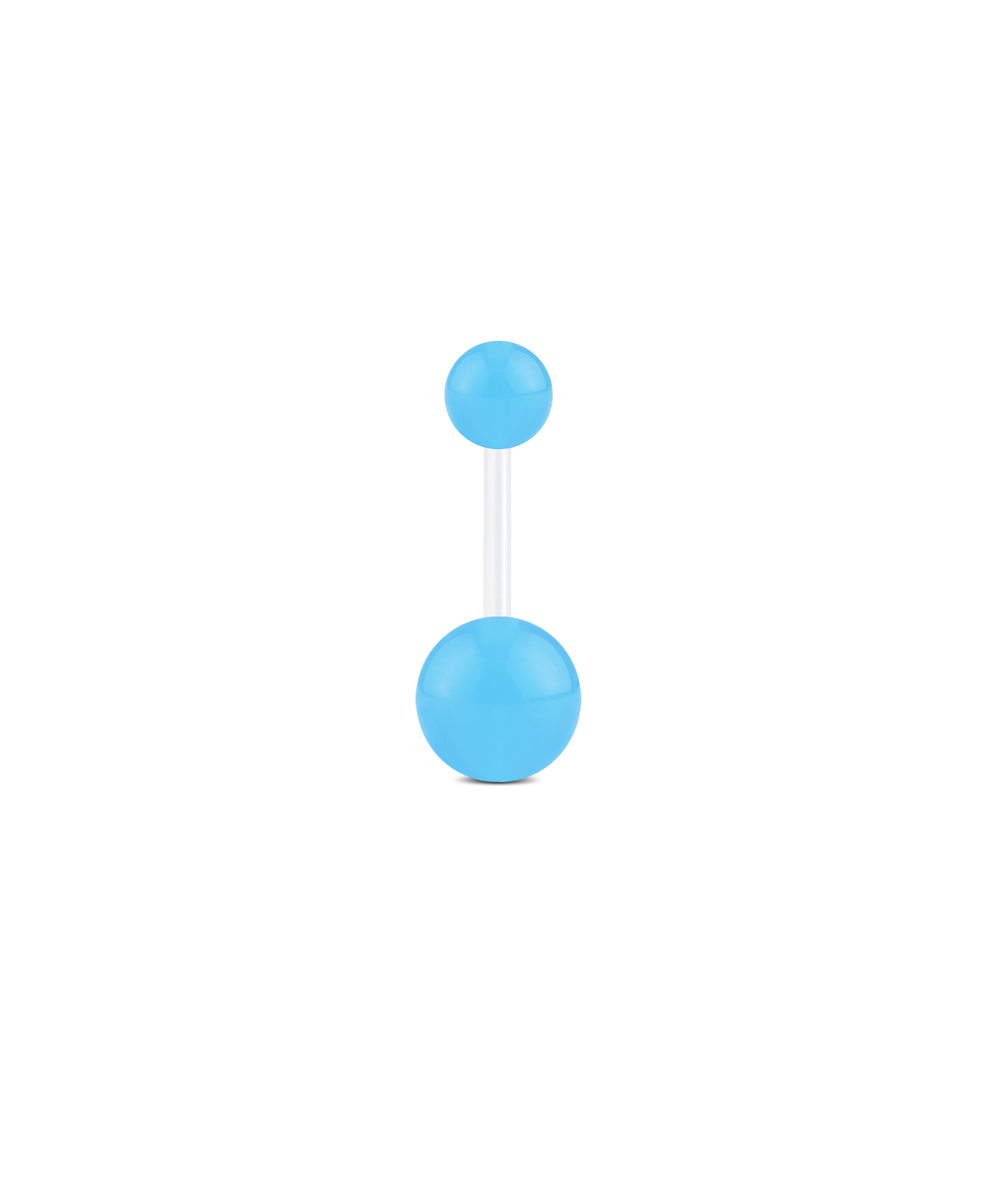 Light Blue 14G Glitter Flexible Bar Belly Rings