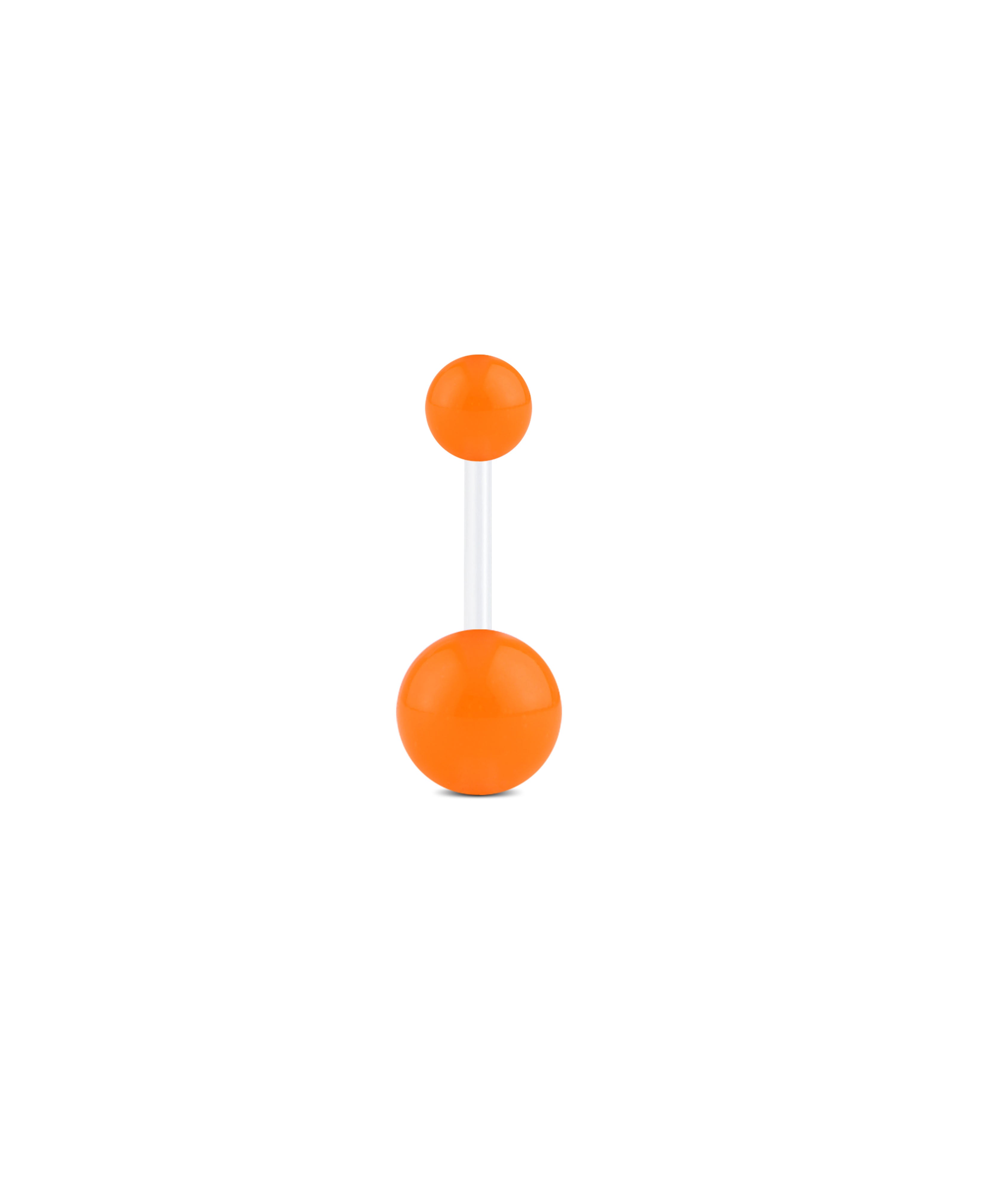 Orange 14G Glitter Flexible Bar Belly Rings