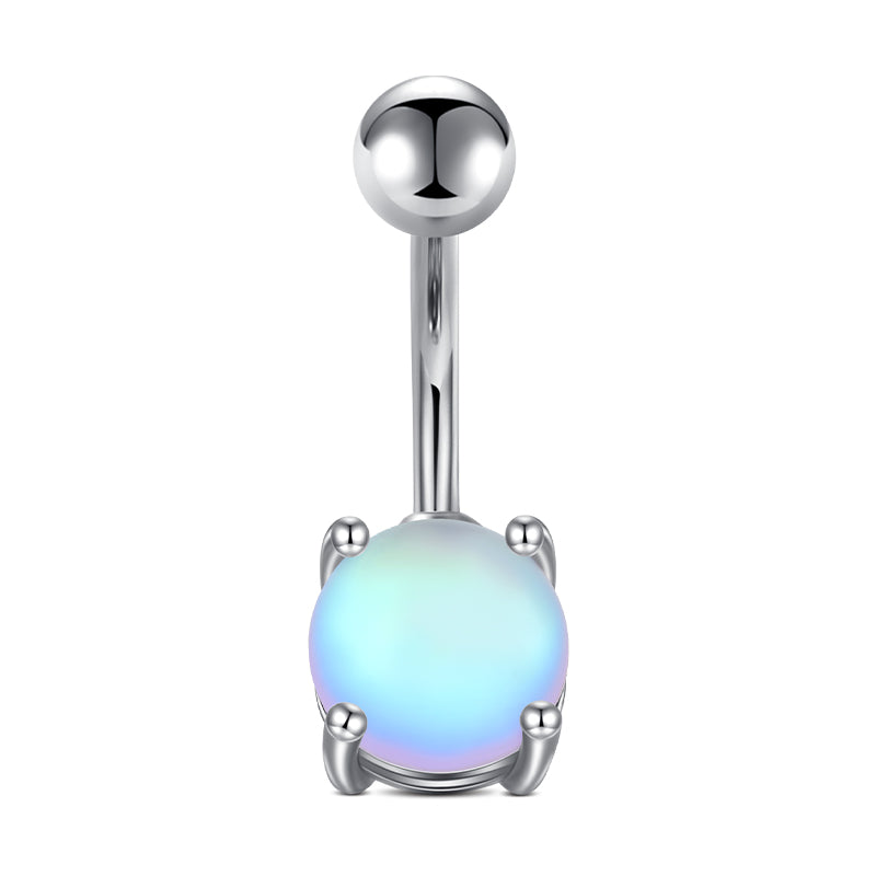 Light Blue Gem 4-Prong Belly Ring