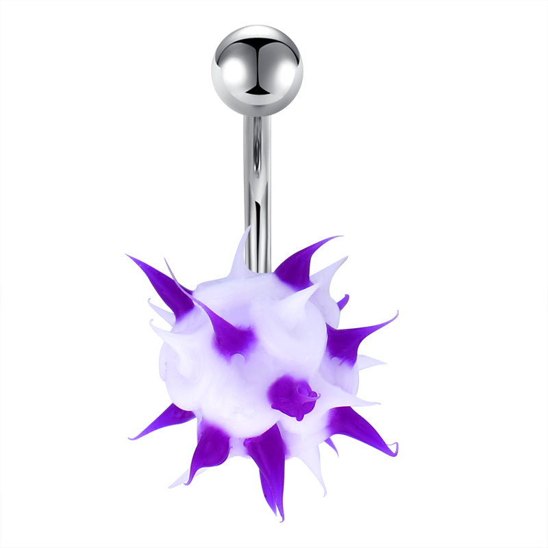 Purple Rubber soft ball navel ring