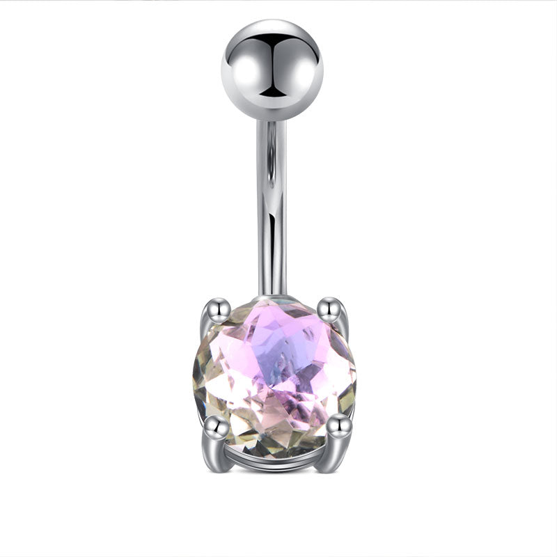 Pink CZ Belly Ring