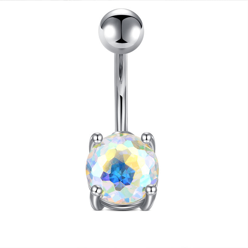 White CZ Belly Ring