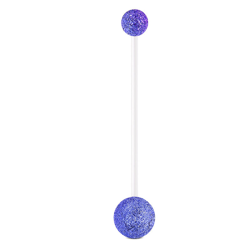 Dark Blue Purple Pregnancy Belly Rings Shinny Ball 38MM Straight