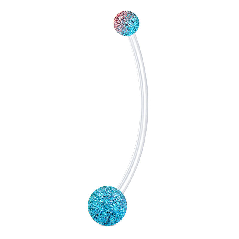Light Blue Pregnancy Belly Rings Shinny Ball 38MM Curved