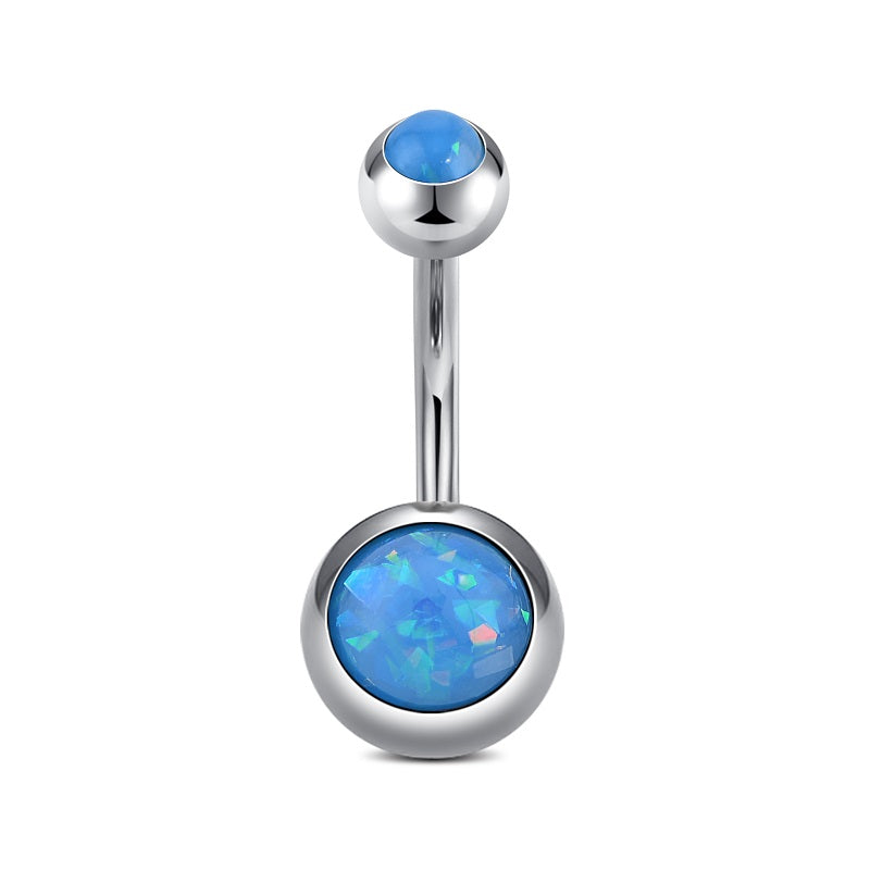 Light Blue Opal Belly Button Ring