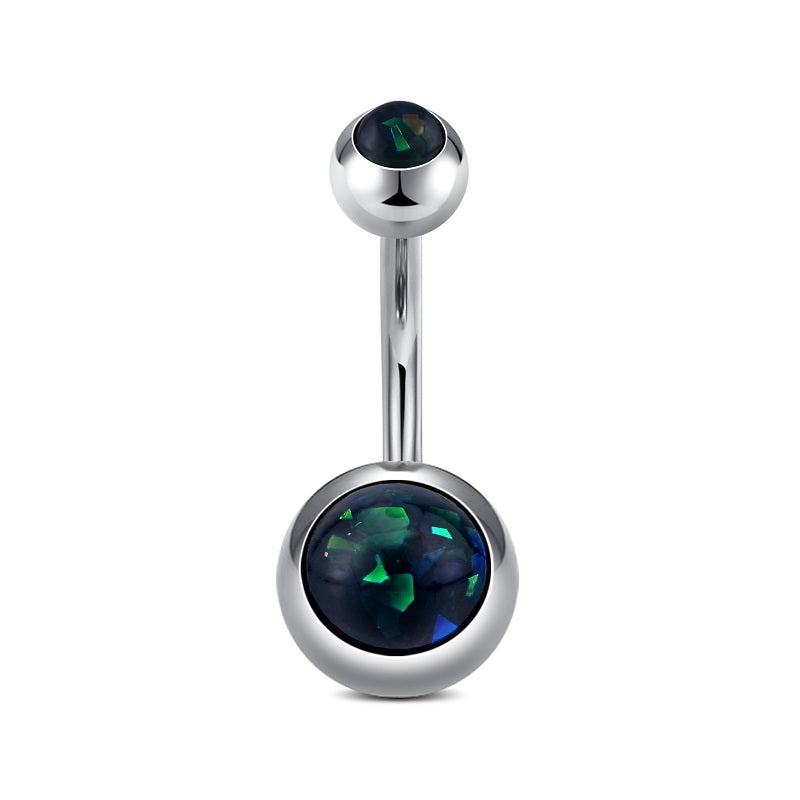 Green Opal Belly Button Ring