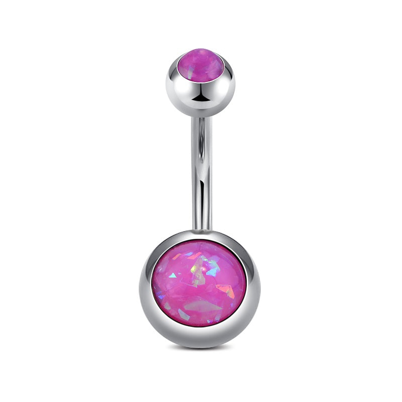 Pink Opal Belly Button Ring