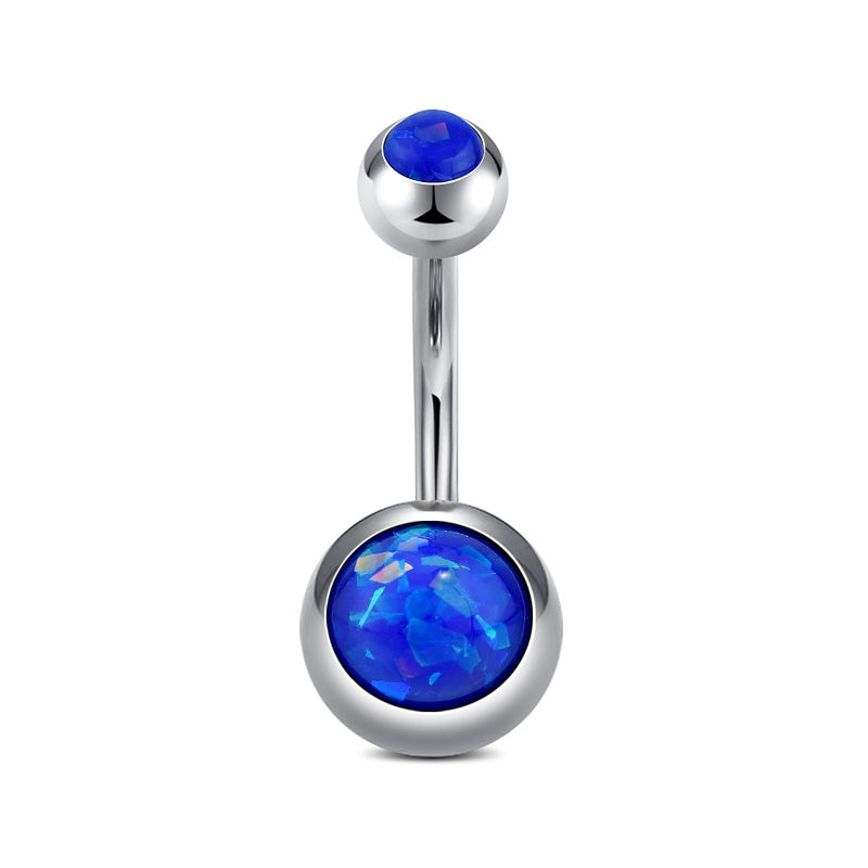Dark Blue Opal Belly Button Ring