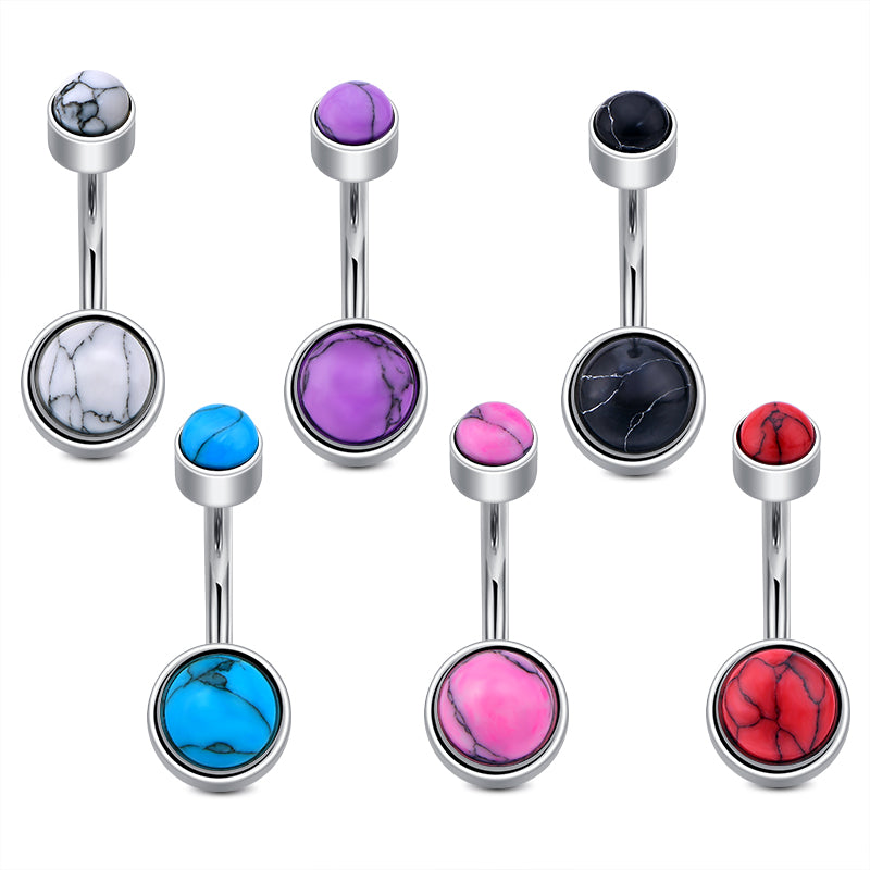 Turquoise Belly Ring Mit Flat End Belly Button Ring Stainless Steel Navel Piercing Jewelry
