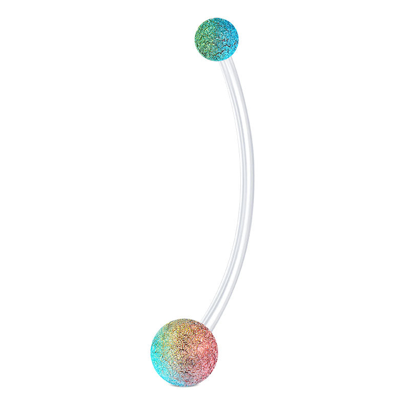 Green Pregnancy Belly Rings Shinny Ball 38MM Curved